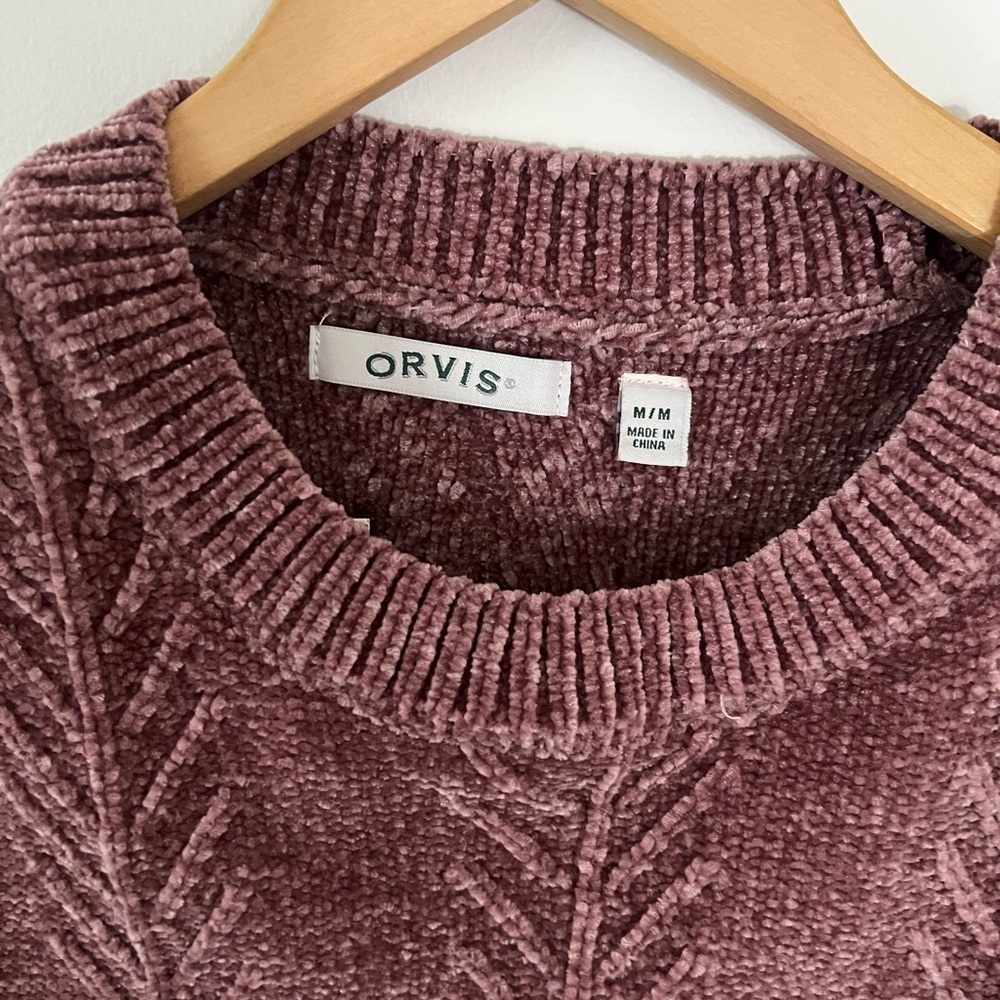 Women’s Orvis Chenille Cable Crewneck Sweater - Picture 2 of 3